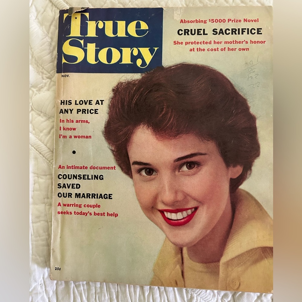 Vintage True Story Magazine Nov. 1957